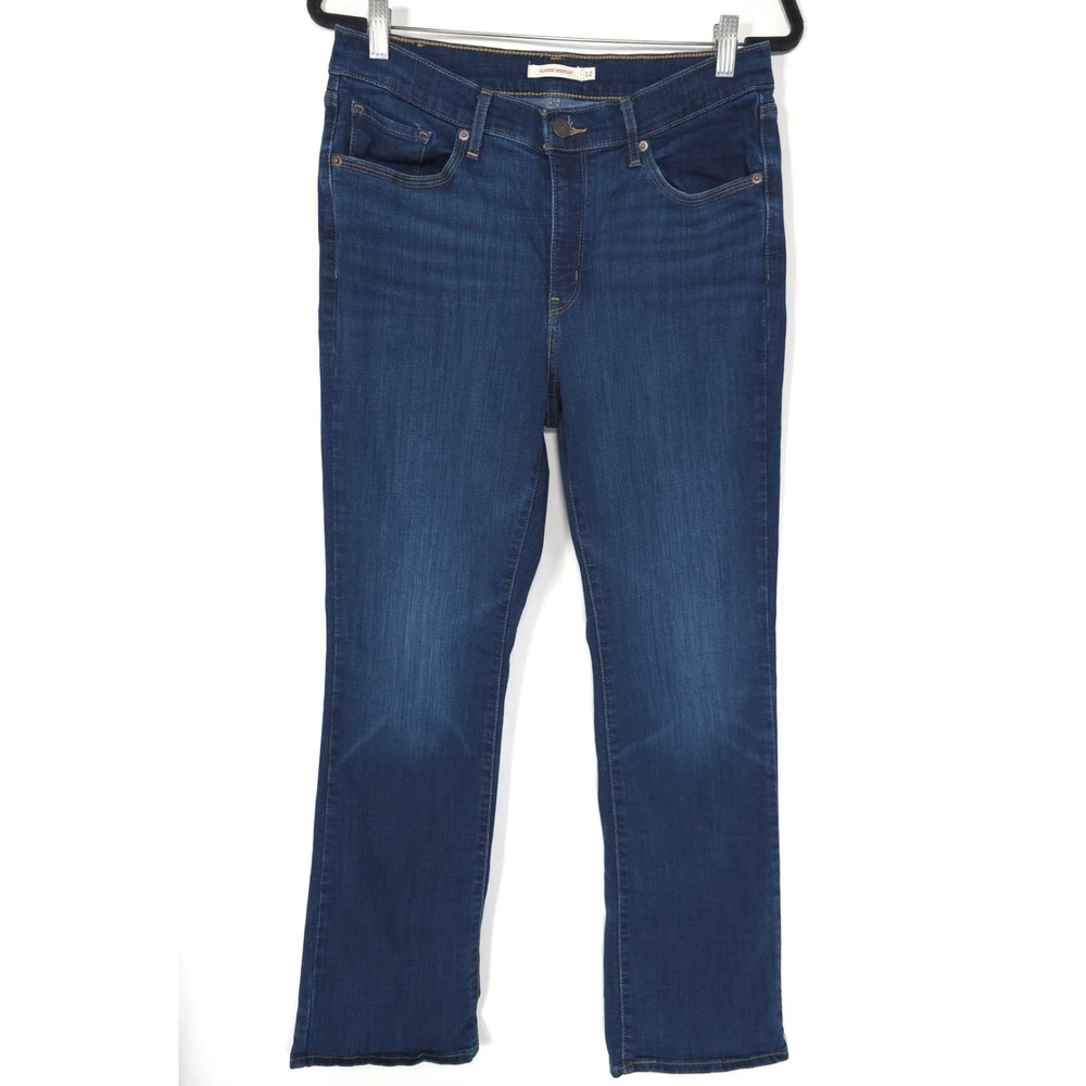 LEVI'S Women's 12 Jeans Classic Bootcut Stretch Flare Dark Wash A1660-0004 - Picture 3 of 14